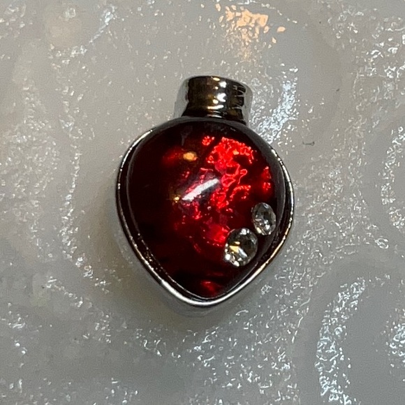 Petite Ginger Snap 12mm silver-toned red vintage Christmas bulb.GP19-31 - Picture 1 of 2